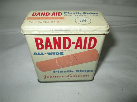 band aid metal box|vintage metal band aid boxes.